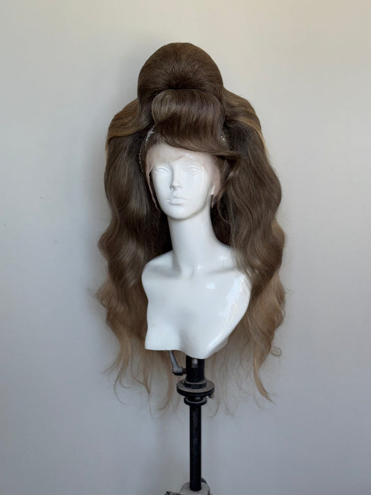 Brown/caramel half up AB crystal pony.