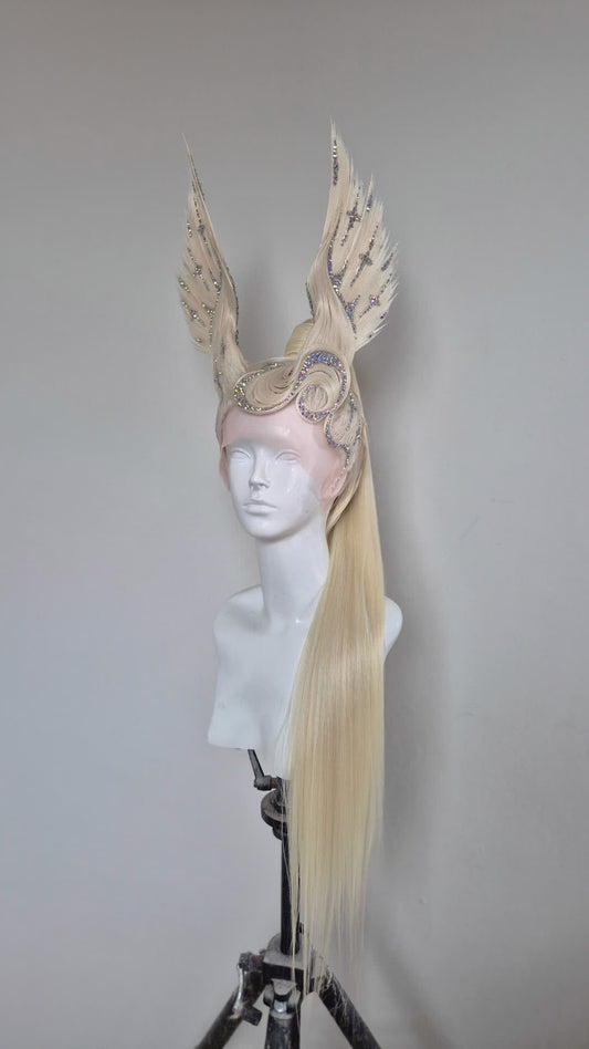 AB Crystal Valkyrie-36 inch ponytail Platinum