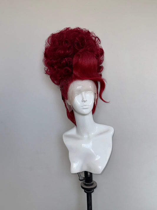Red double stacked updo red Crystal