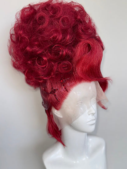 Red double stacked updo red Crystal