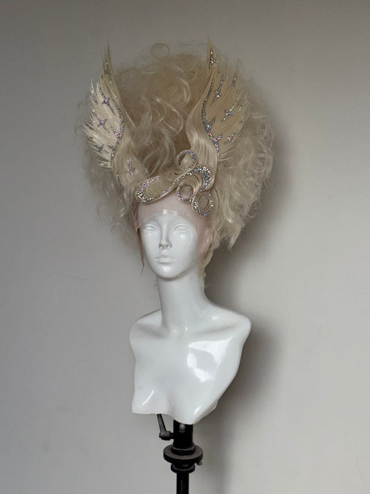 Platinum Valkyrie double stacked updo with AB crystal
