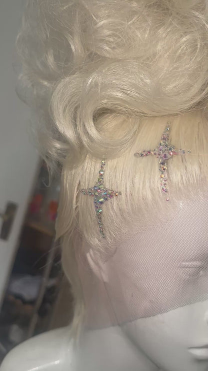 Platinum double stacked updo AB Crystal