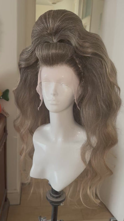 Brown  ombré half up  ponytail