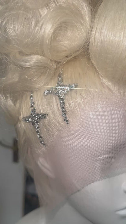 Platinum double stacked updo clear Crystal