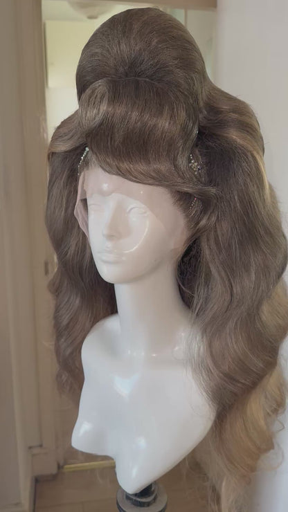 Brown/caramel half up AB crystal pony.